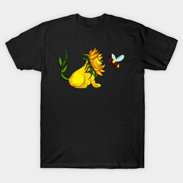 Lion flower T-Shirt by Saphyre91